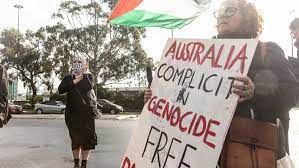 photo of demonstrator in Australia